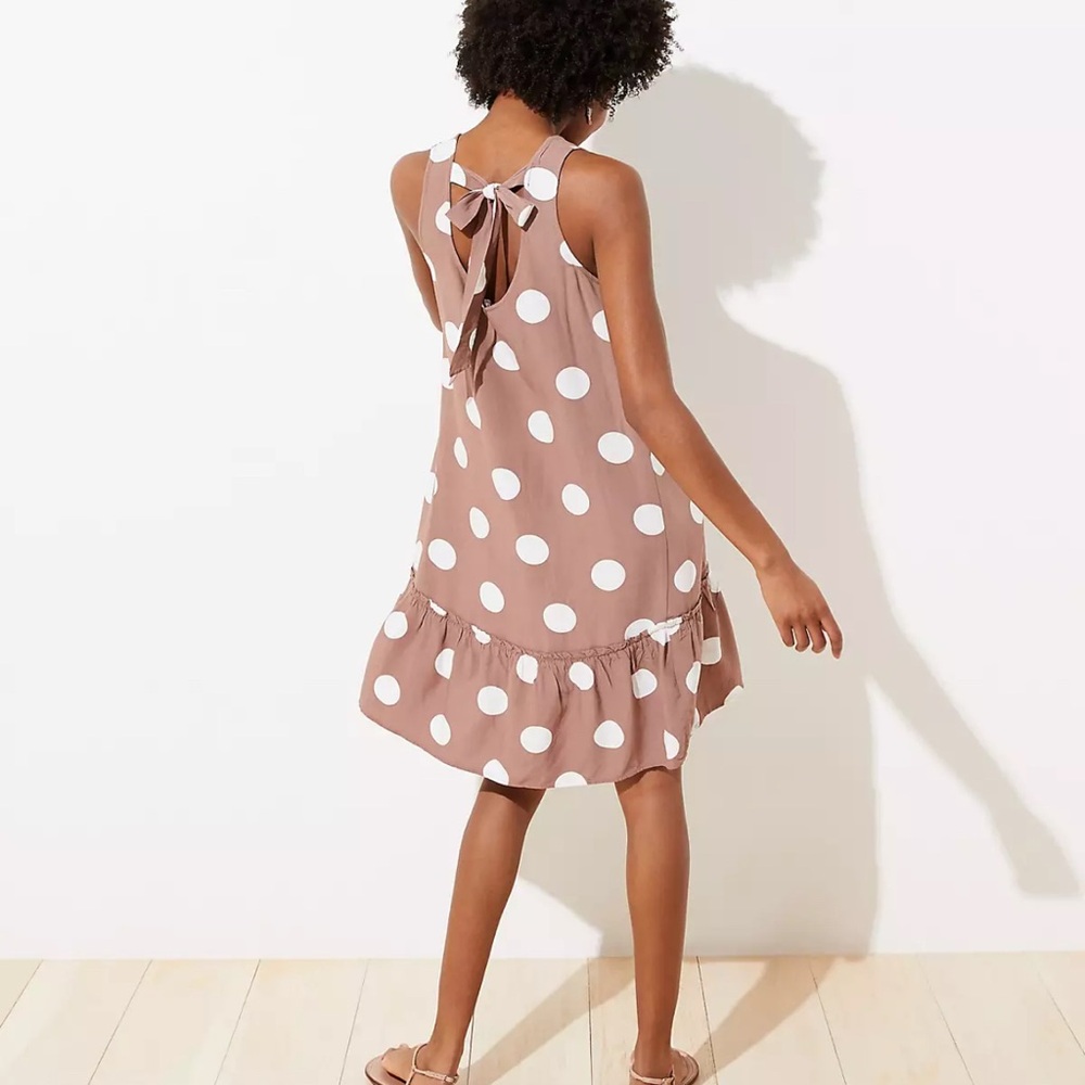 LOFT Polka Dot Sleeveless Dress - Picture 3 of 9